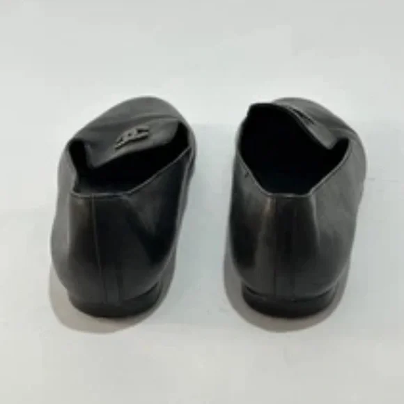 Chanel Black Leather CC Logo Shoes Slip on Loafers for Women 37 / US 7 - Picture 4 of 7